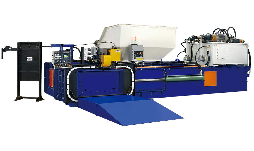 Twin Ram Baler machine for High-Capacity Waste Compaction.